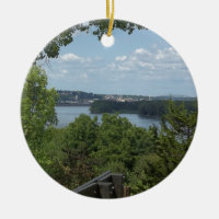 Dubuque Iowa vom Fluss Mississipi