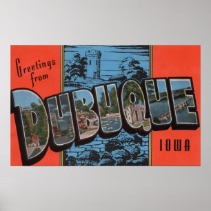 Dubuque, IowaGroße BuchstabenszenenDubuque, IA Poster