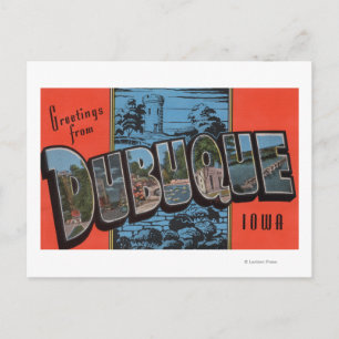 Dubuque, IowaGroße BuchstabenszenenDubuque, IA Postkarte