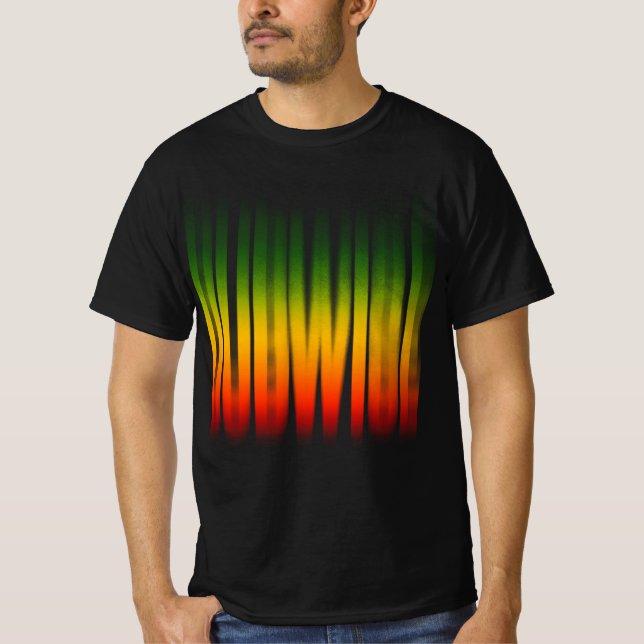 Dubwise verschwommene Wirkung Typografie Rasta Reg T-Shirt (Vorderseite)