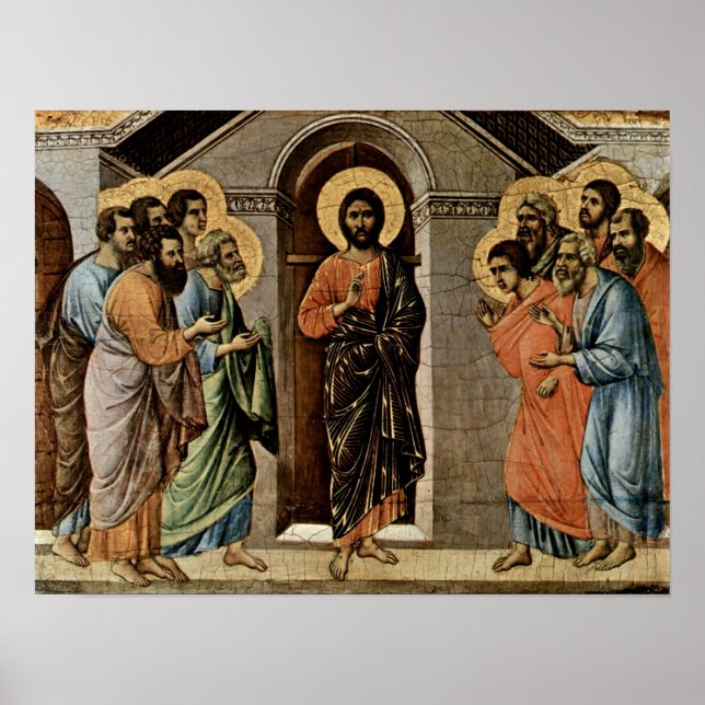 Duccio di Buoninsegna - Christus scheint Apostel z Poster (Vorne)