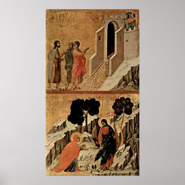 Duccio di Buoninsegna - Christus und Maria Magdale Poster (Vorne)