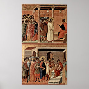 Duccio di Buoninsegna - Christus vor Pilatus Poster