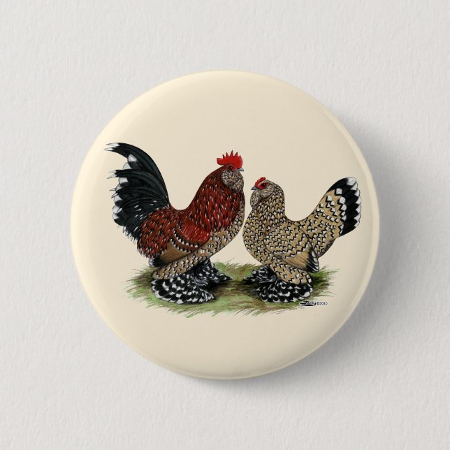 D'Uccle Bantams: Mille Fleur Button (Vorderseite)
