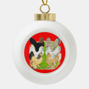 D'Uccles 6 Hens Keramik Kugel-Ornament