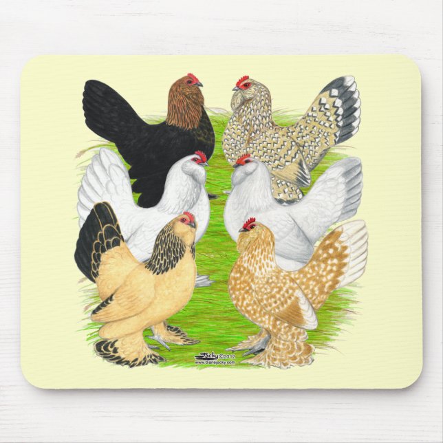 D'Uccles 6 Hens Mousepad (Vorne)