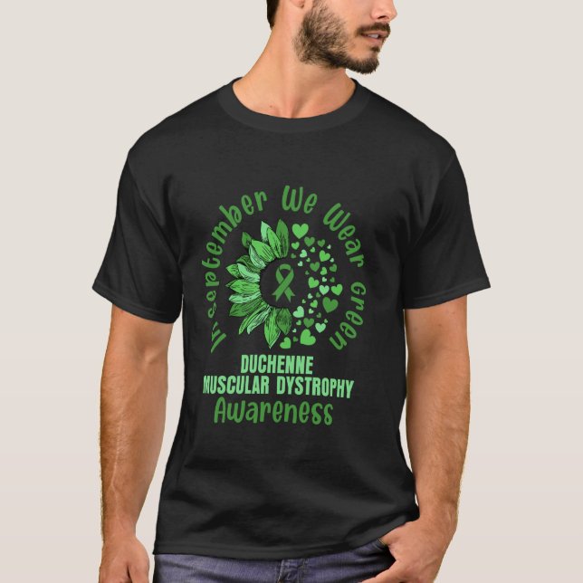 Duchenne Musculy Dystrophy Awareness Green Ribbon T-Shirt (Vorderseite)