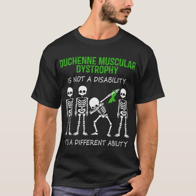 Duchenne Muskeldystrophie Entblößen Skelett Ribbo T-Shirt (Vorderseite)
