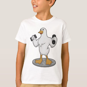 Duck als Bodybuilder mit Dumbells T-Shirt
