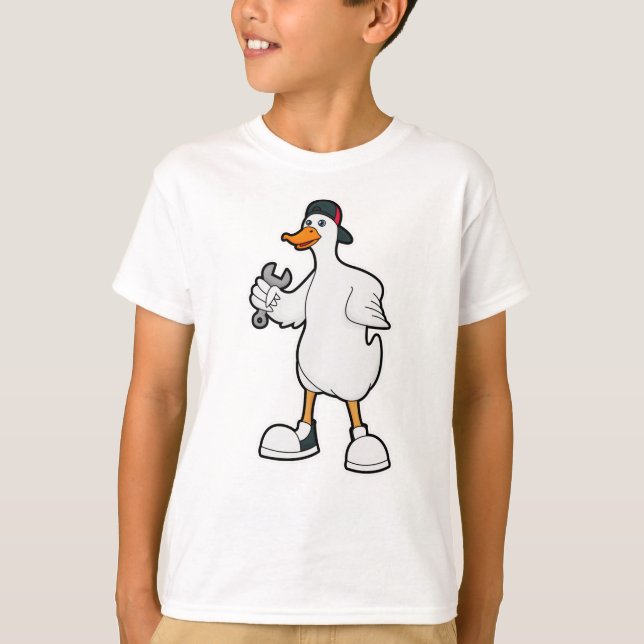 Duck als Handwerker mit Tool & Cap T-Shirt (Vorderseite)