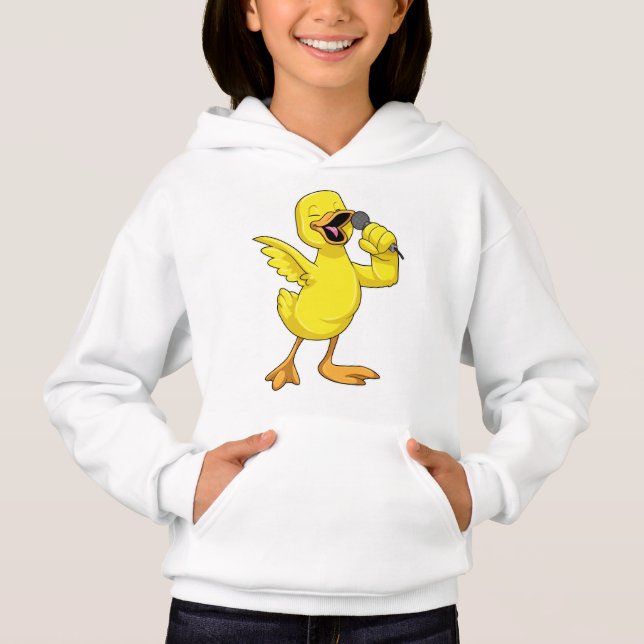 Duck als Sänger mit Mikrofon Hoodie (Vorderseite)