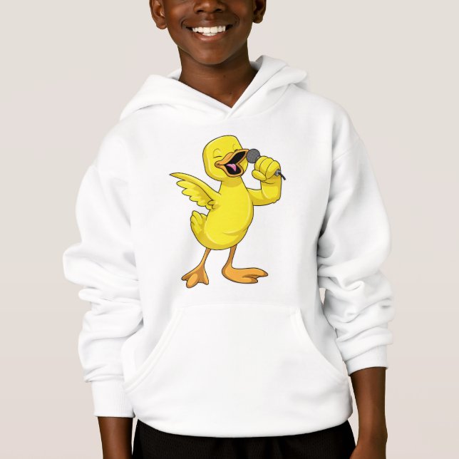 Duck als Sänger mit Mikrofon Hoodie (Vorderseite)