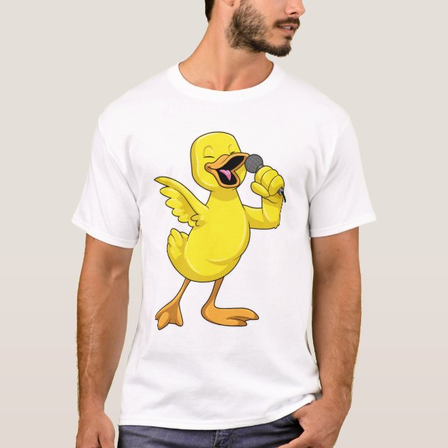 Duck als Sänger mit Mikrofon T-Shirt (Vorderseite)