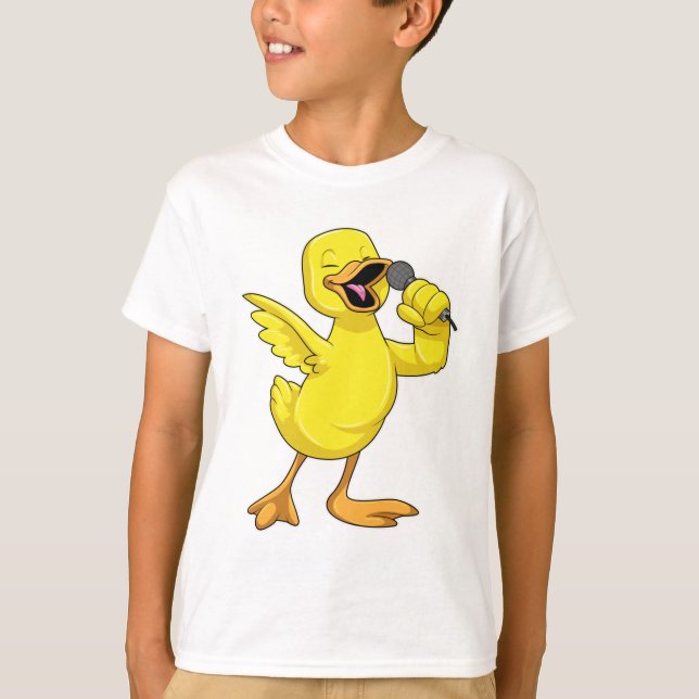 Duck als Sänger mit Mikrofon T-Shirt (Vorderseite)