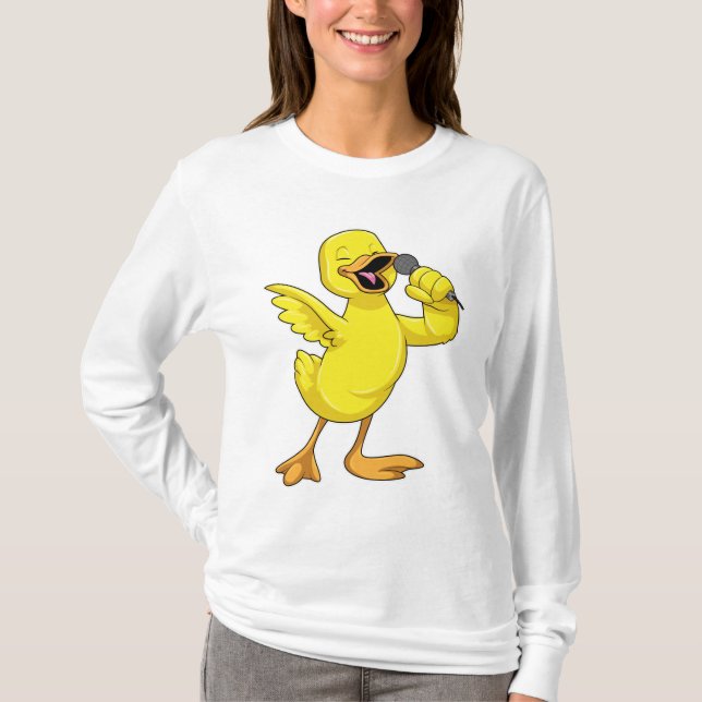 Duck als Sänger mit Mikrofon T-Shirt (Vorderseite)