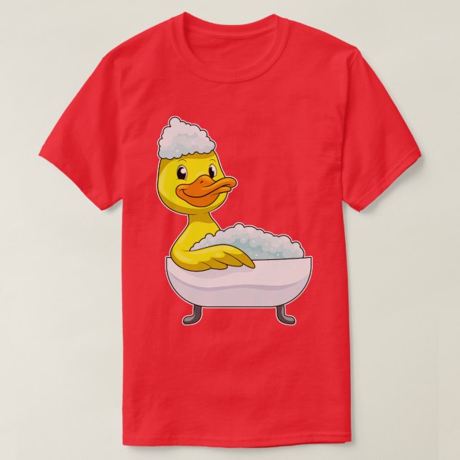 Duck am Baden mit Badewanne Foam T-Shirt (Design vorne)