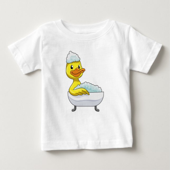 Duck am Baden mit Badewanne & Schaumbad Baby T-shirt (Vorderseite)