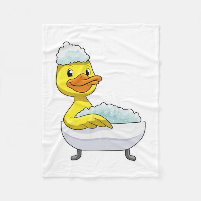 Duck am Baden mit Badewanne & Schaumbad Fleecedecke (Vorderseite)