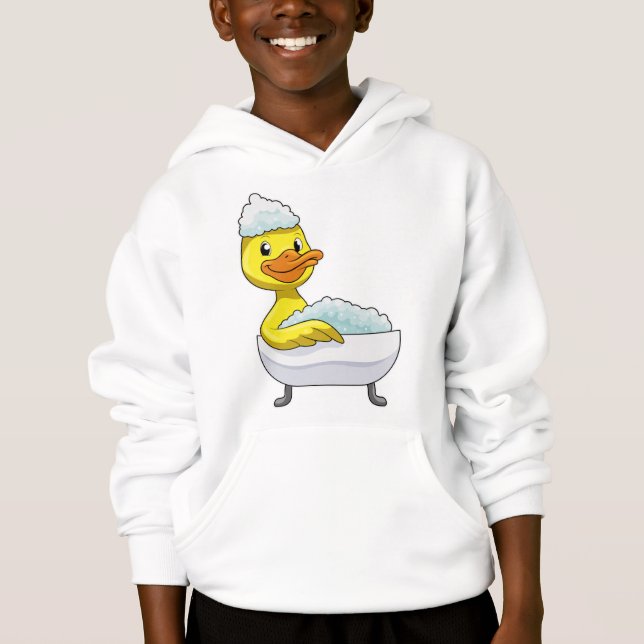 Duck am Baden mit Badewanne & Schaumbad Hoodie (Vorderseite)