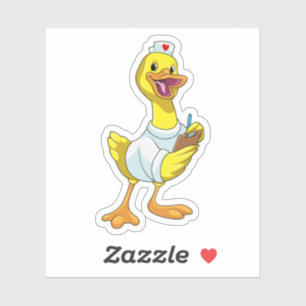 Duck as Nurse with Heart Aufkleber