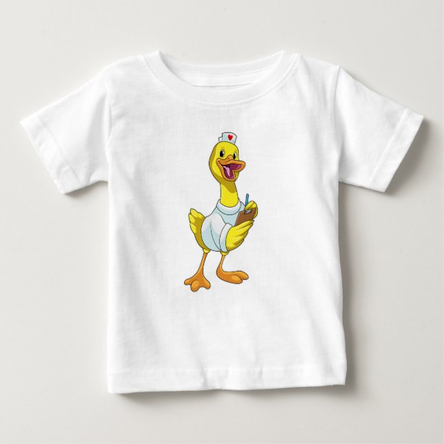 Duck as Nurse with Heart Baby T-shirt (Vorderseite)