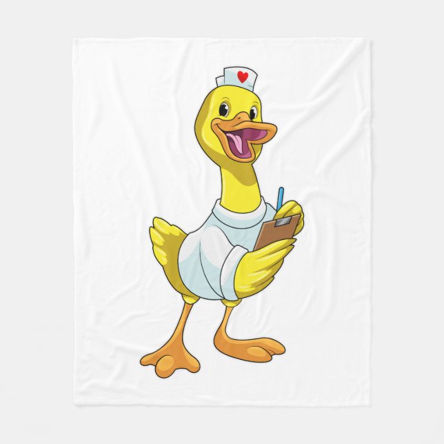 Duck as Nurse with Heart Fleecedecke (Vorderseite)
