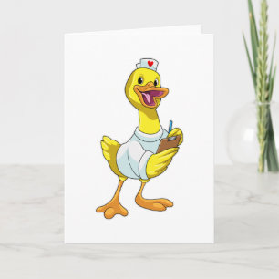 Duck as Nurse with Heart Karte