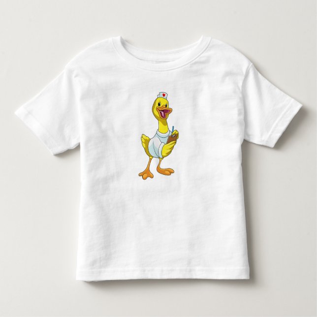Duck as Nurse with Heart Kleinkind T-shirt (Vorderseite)