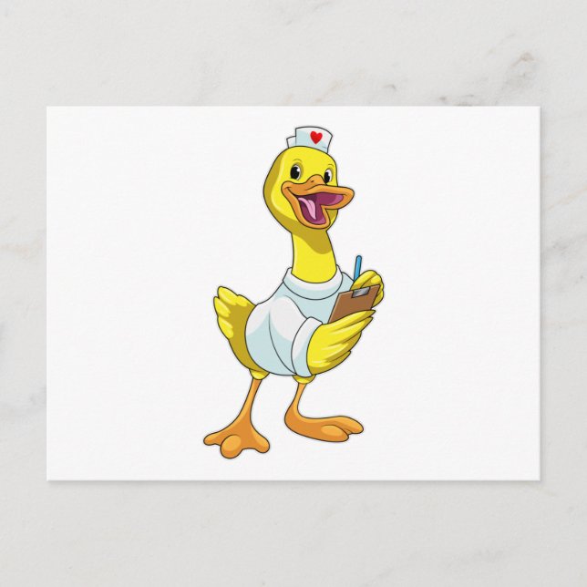 Duck as Nurse with Heart Postkarte (Vorderseite)