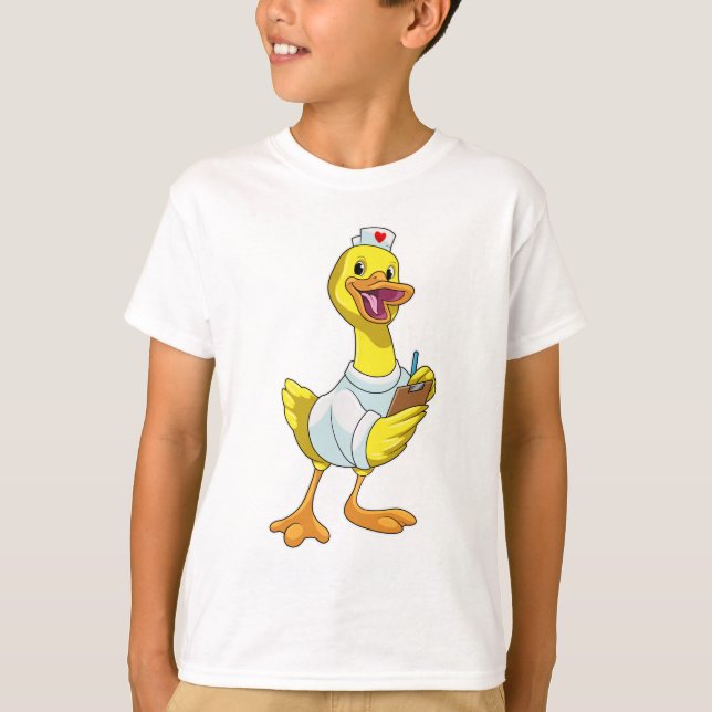 Duck as Nurse with Heart T-Shirt (Vorderseite)