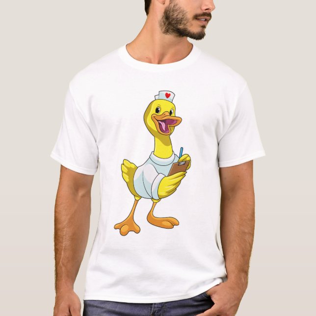 Duck as Nurse with Heart T-Shirt (Vorderseite)