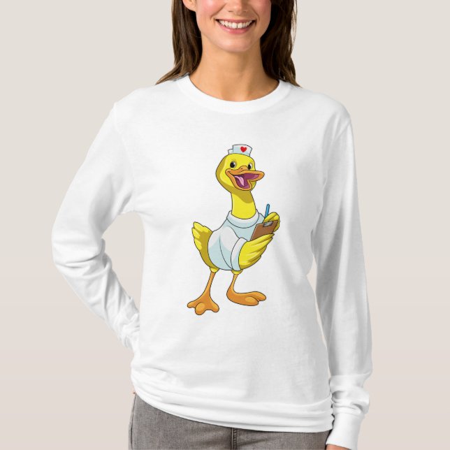 Duck as Nurse with Heart T-Shirt (Vorderseite)