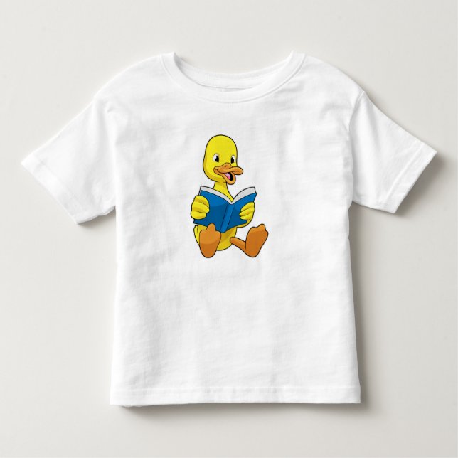Duck at Reading with Book Kleinkind T-shirt (Vorderseite)