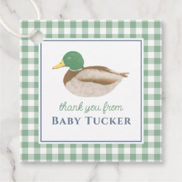 Duck Baby Boy Vielen Dank Preppy Gingham Stationer Geschenkanhänger