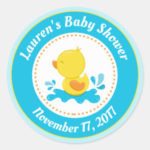 Duck Baby Shower bevorzugt Stickers Blue Baby Boy