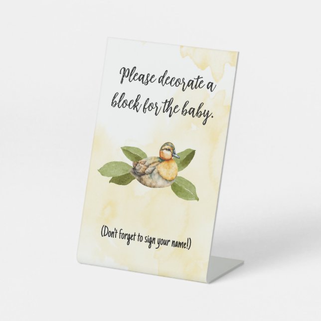 Duck Baby Shower Decoration Sign Sockelschild (Vorderseite)