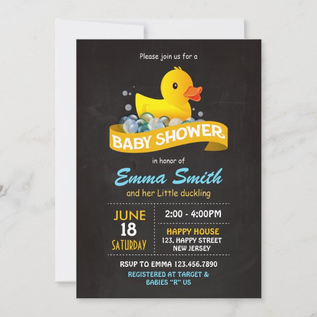 Duck Baby Shower Einladung (Vorderseite)