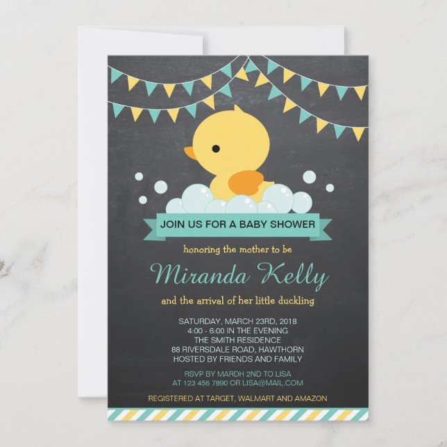 Duck Baby Shower Einladung / Gummi Duck Einladung (Vorderseite)