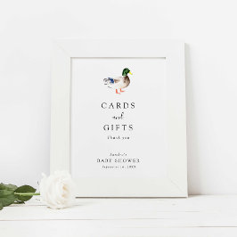 Duck Baby Shower Elegante Karten und Geschenke Zei Poster