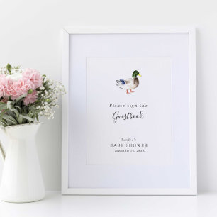 Duck Baby Shower Elegantes Gästebuch - Mindestwert