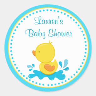 Duck Baby Shower Gevor Tag Stickers