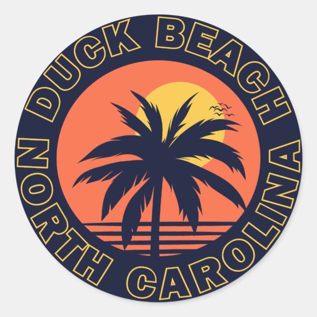 Duck Beach, North Carolina Runder Aufkleber (Vorderseite)