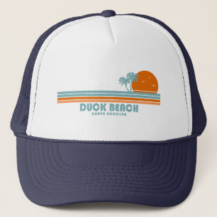 Duck Beach North Carolina Sun Palm Trees Truckerkappe