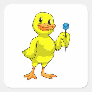 Duck bei Darts mit Dart Quadratischer Aufkleber