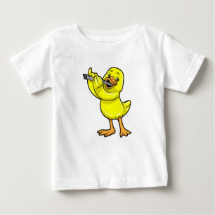 Duck bei Musik mit Flute Baby T-shirt