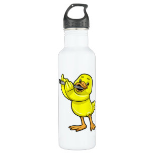 Duck bei Musik mit Flute Edelstahlflasche
