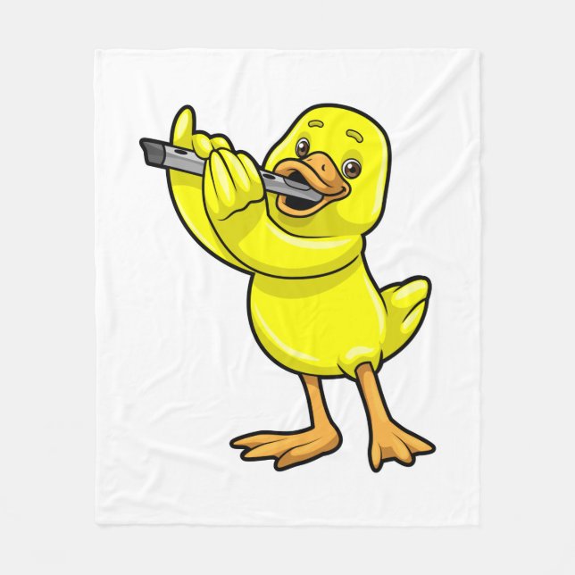 Duck bei Musik mit Flute Fleecedecke (Vorderseite)