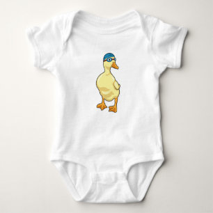 Duck beim Baden mit Schwimmbrille Baby Strampler