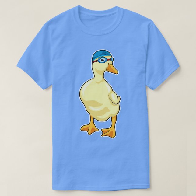 Duck beim Baden mit Schwimmbrille T-Shirt (Design vorne)