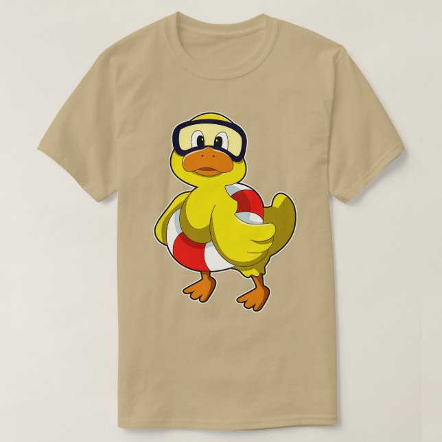 Duck beim Schwimmen mit einer Tauchbrille T-Shirt (Design vorne)